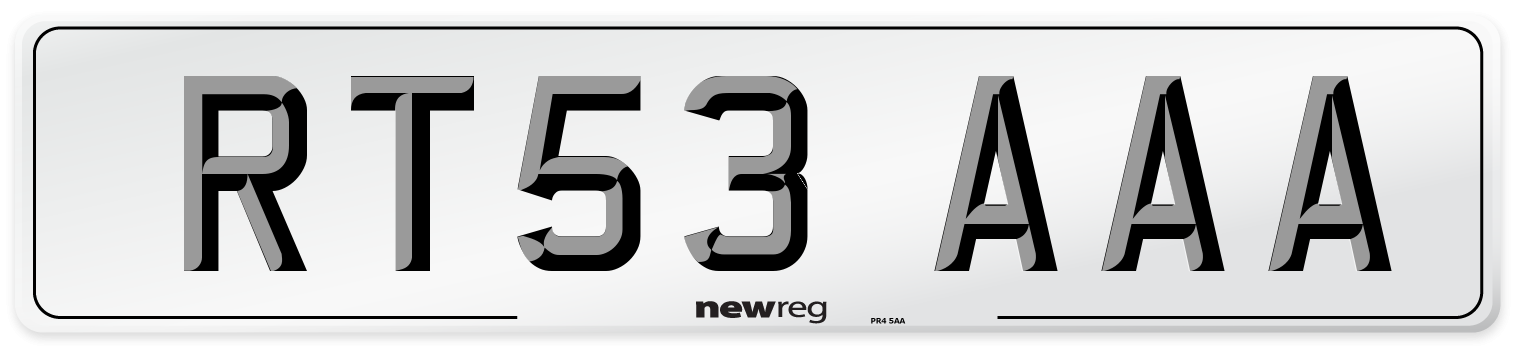 RT53 AAA Number Plate from New Reg